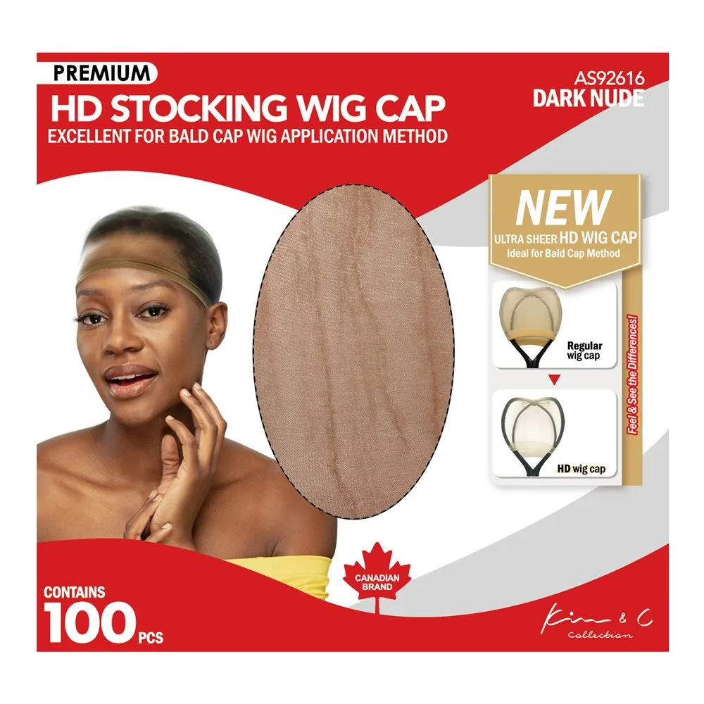 100 Premium HD Stocking Wig Caps #92616 Dark Nude