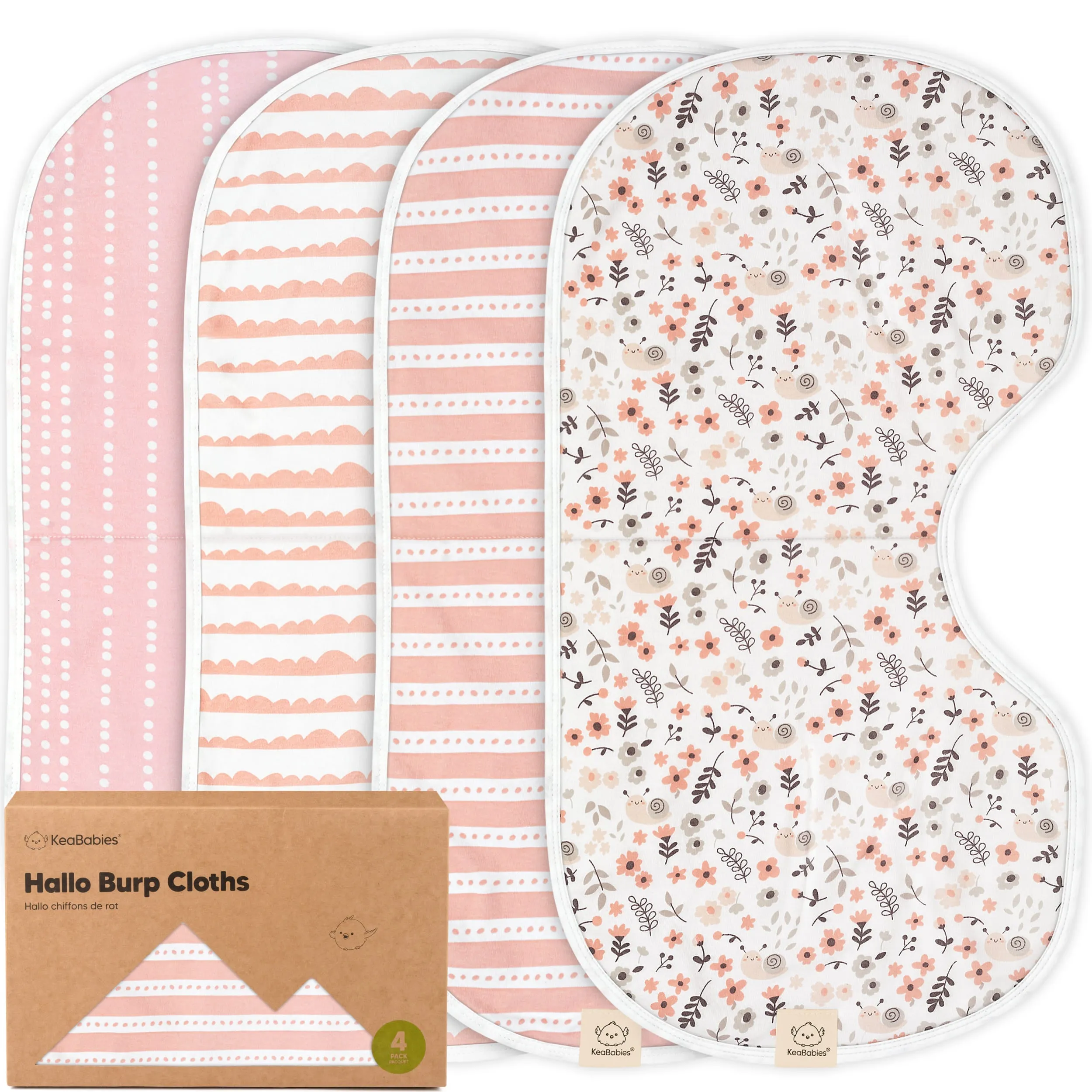 4-Pack Hallo Burp Cloths