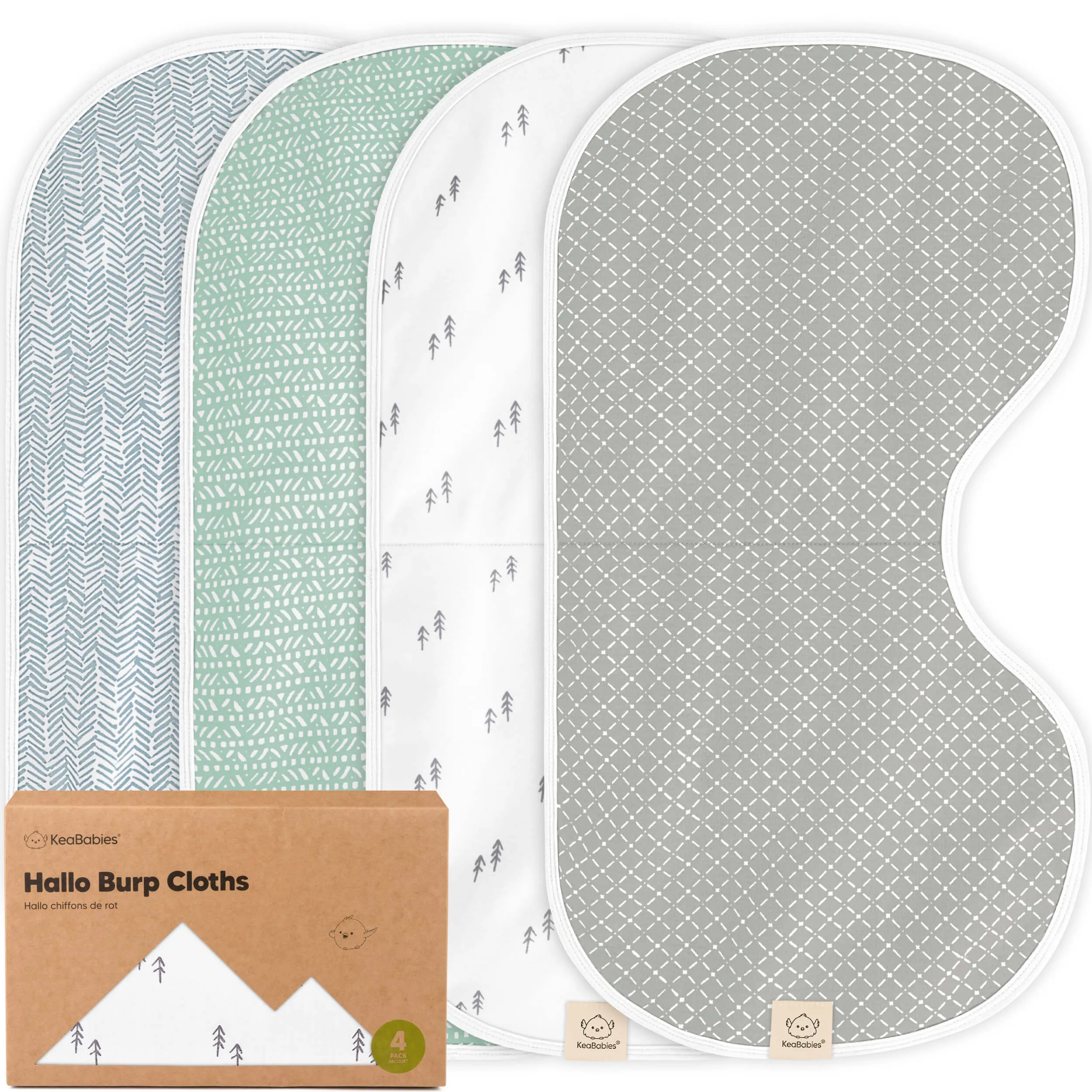 4-Pack Hallo Burp Cloths