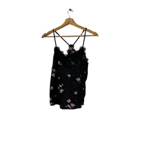 Abercrombie & Fitch Black Printed Lace Detail Slip Top | Gently Used |