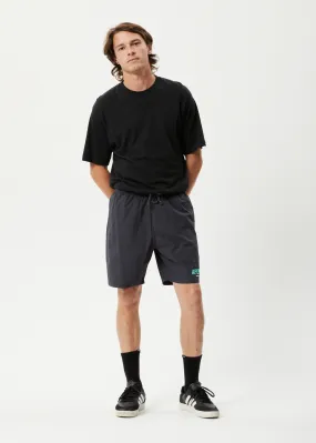 AFENDS Mens Baywatch World - Elastic Waist Shorts - Charcoal