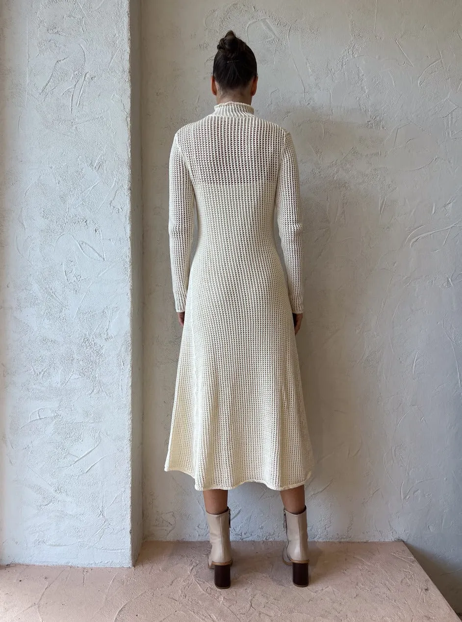 Assembly Label Salina Waffle Knit Dress in Cream