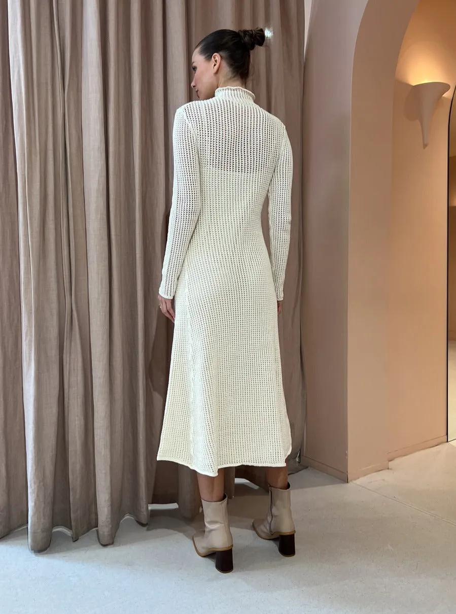 Assembly Label Salina Waffle Knit Dress in Cream