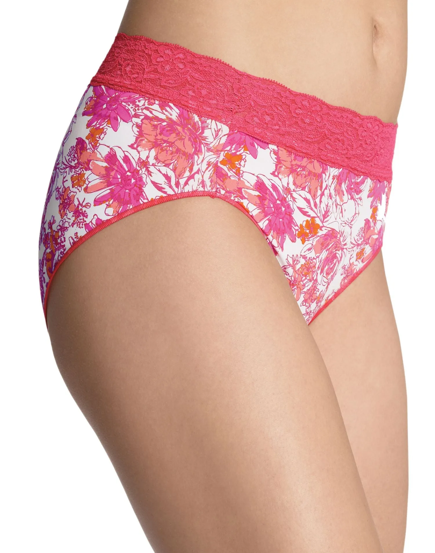 Bali No Lines, No Slip Hipster with Lace Waistband