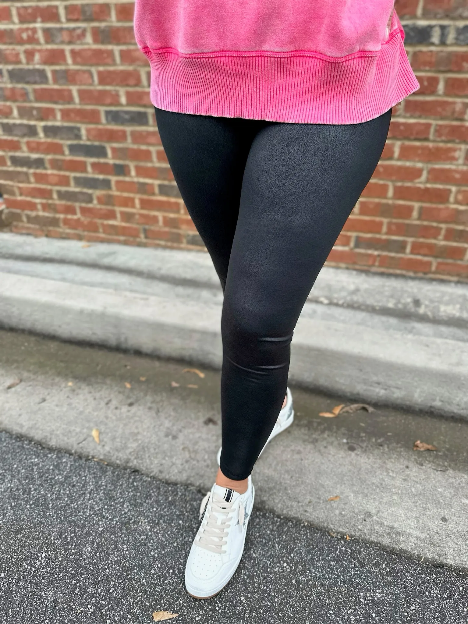 Basic Faux Leather Leggings