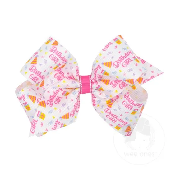 Birthday Girl  grosgrain bow