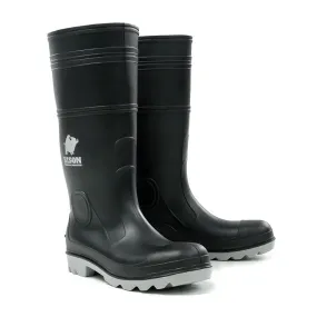 Bison Inca Safety PVC Gumboot (Black/Grey) INCAGSBKGY