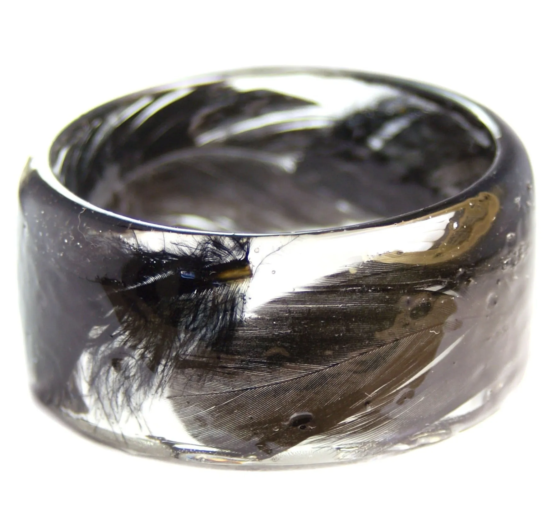 Black Feather Resin Bracelet