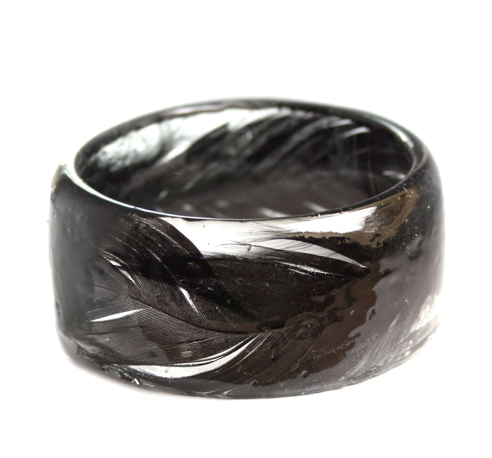 Black Feather Resin Bracelet