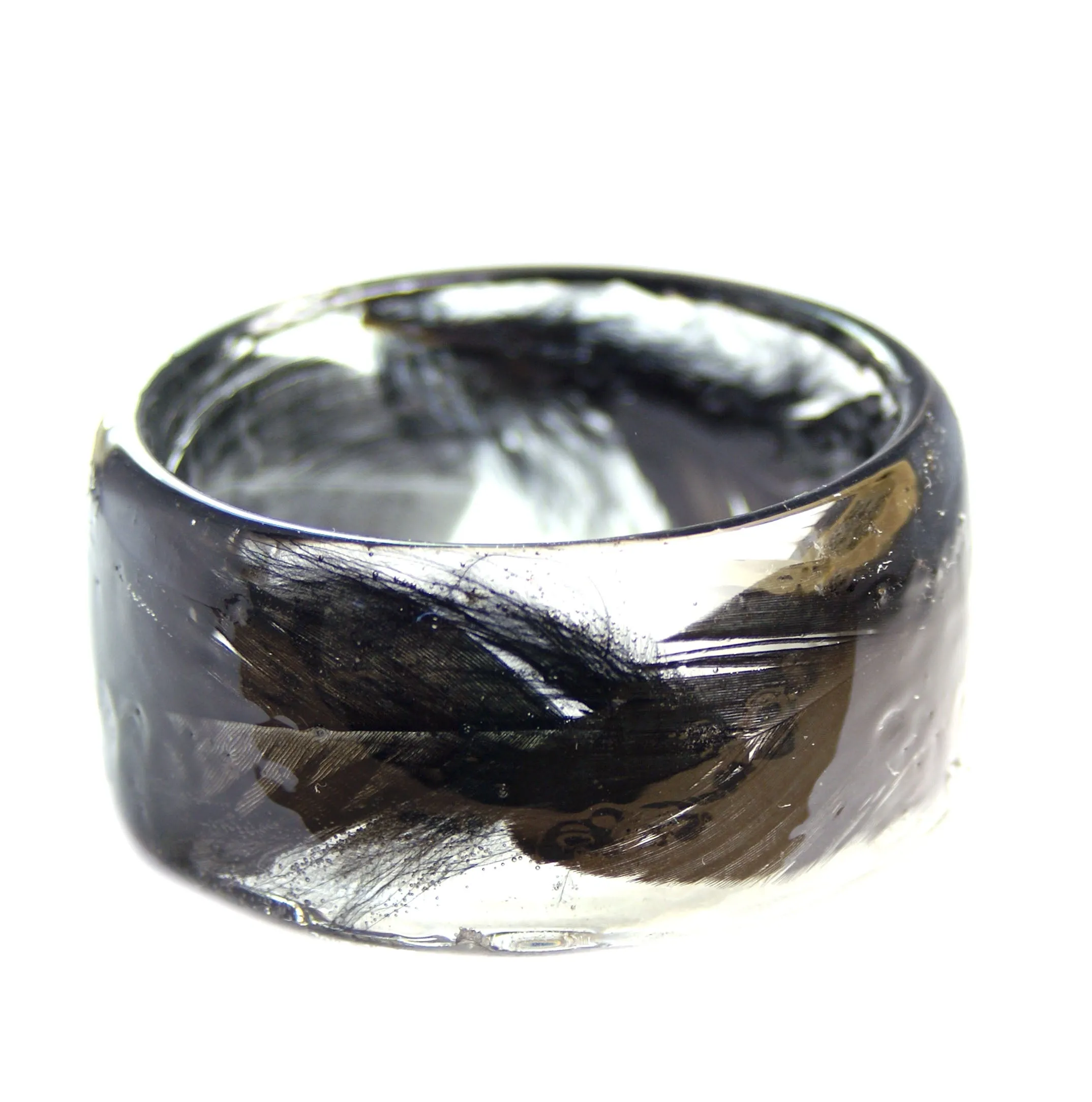 Black Feather Resin Bracelet