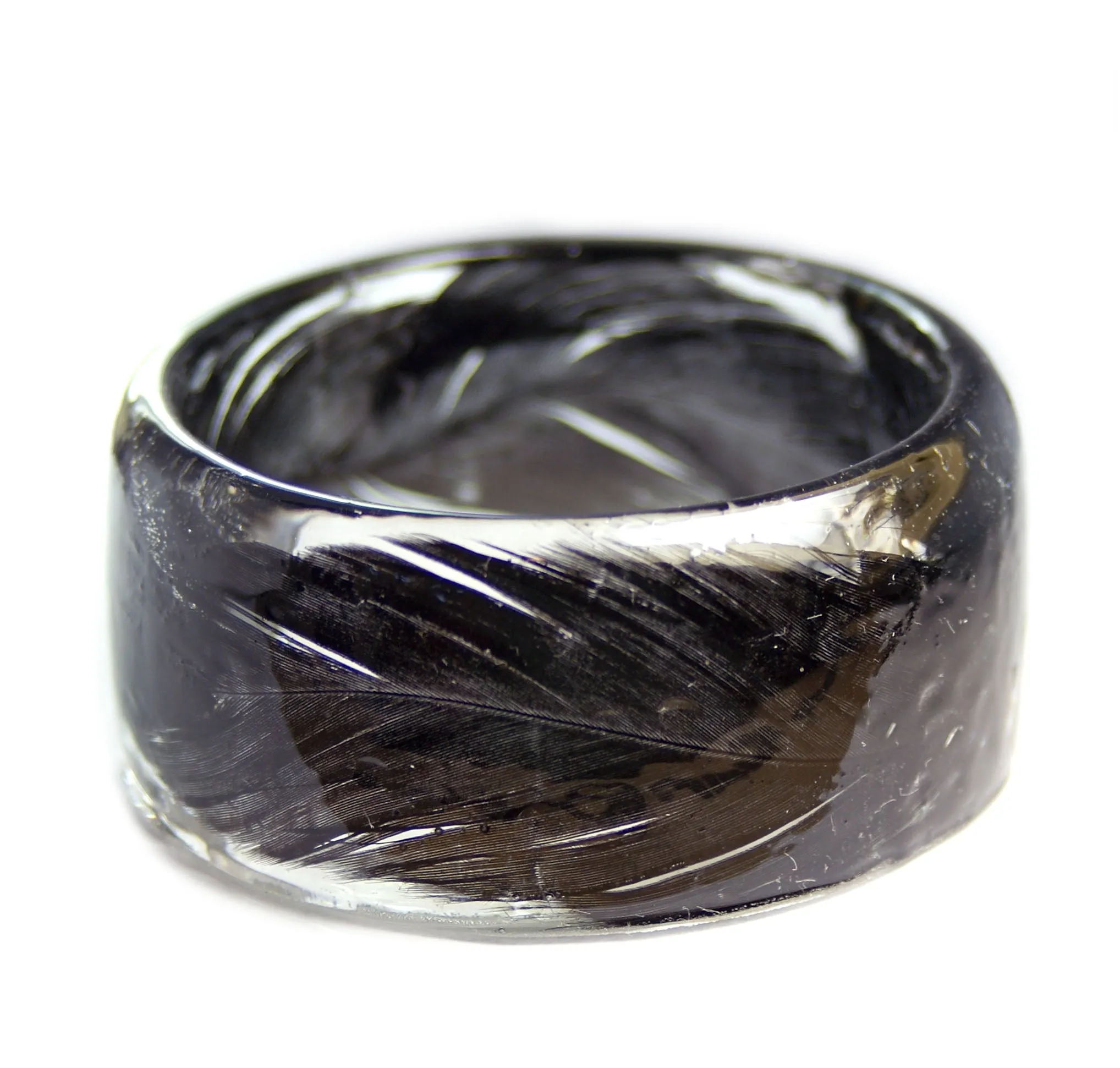 Black Feather Resin Bracelet