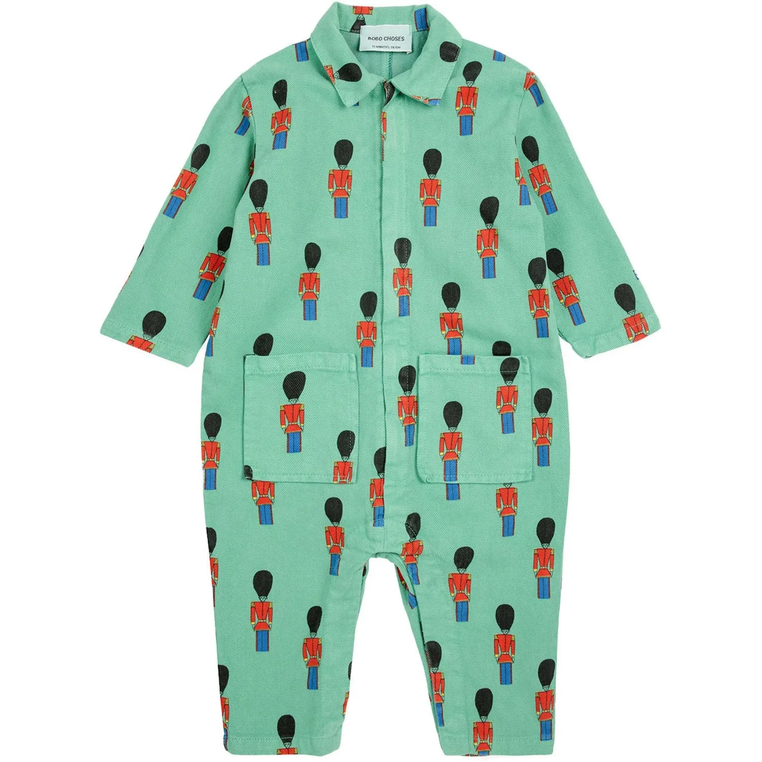 Bobo Choses Green Little Tin Soldiers All Over Woven Overall