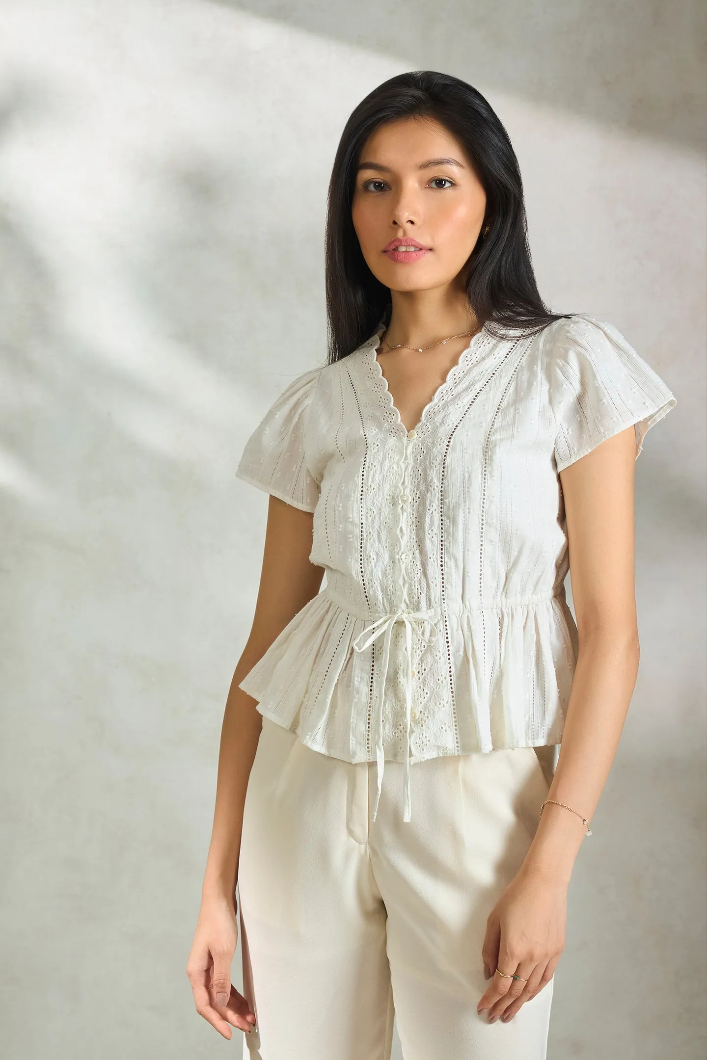 Brenda|Schiffli Cotton Lace Top