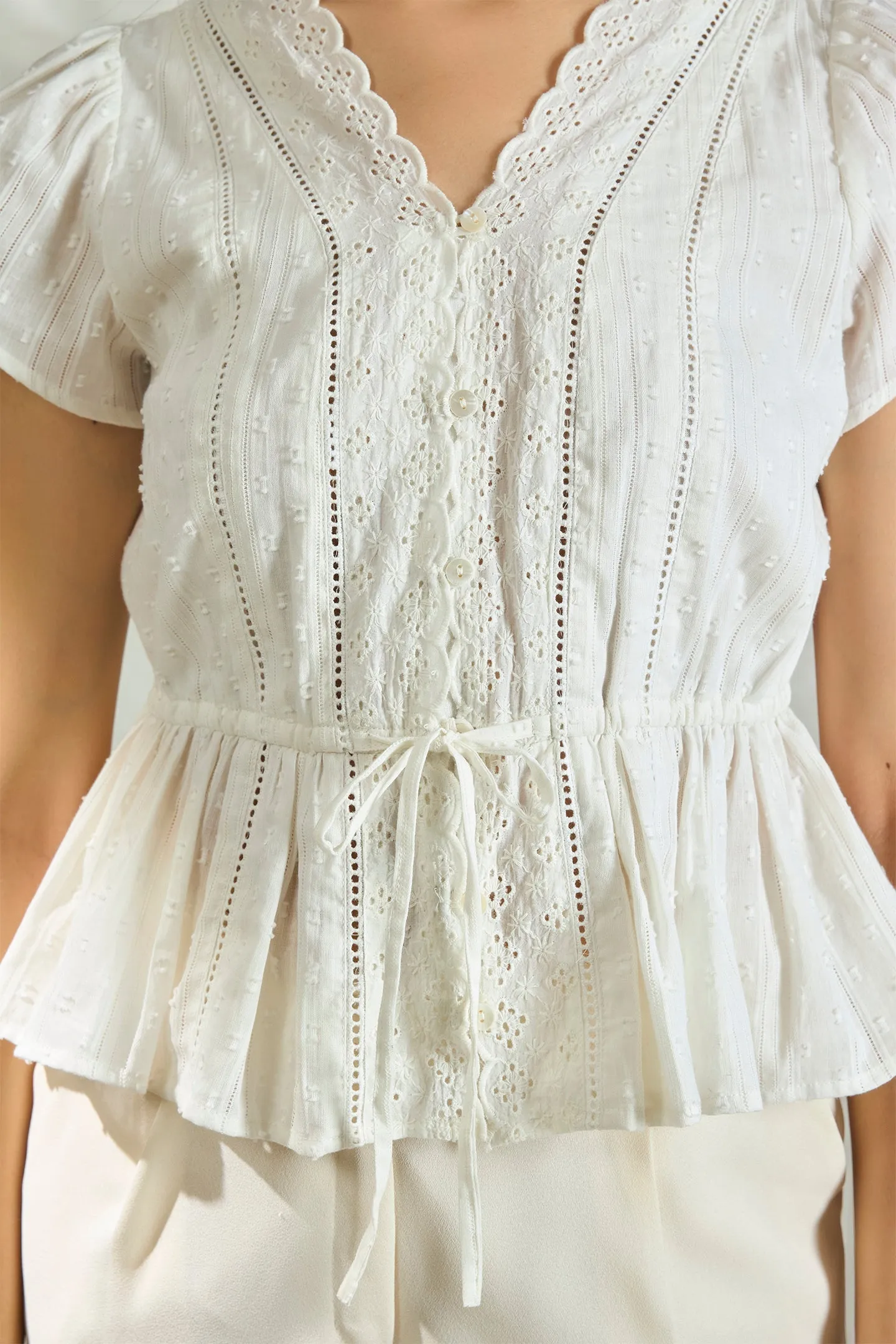 Brenda|Schiffli Cotton Lace Top