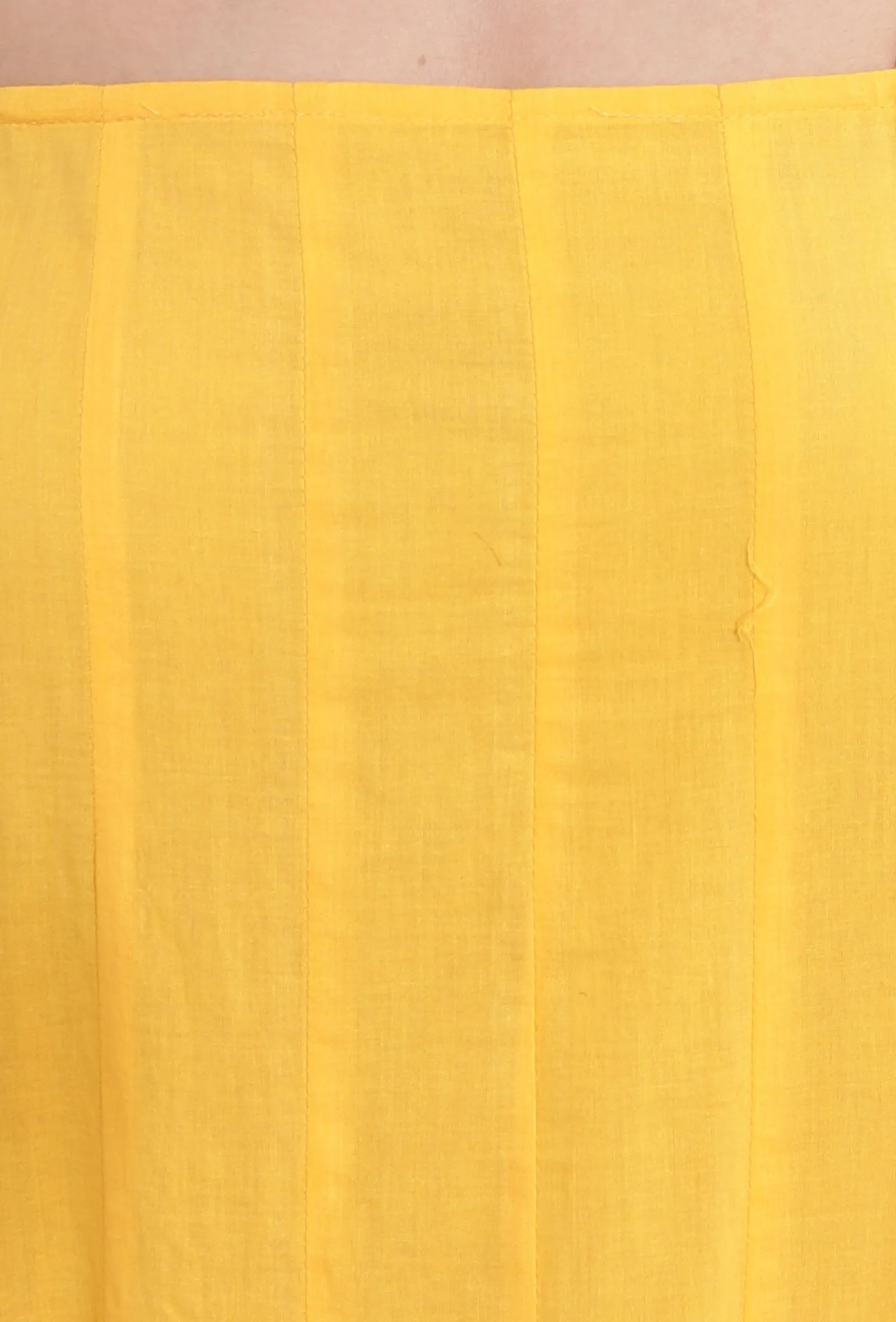 Bumblebee Yellow Cotton Kalidar Slip Kurta