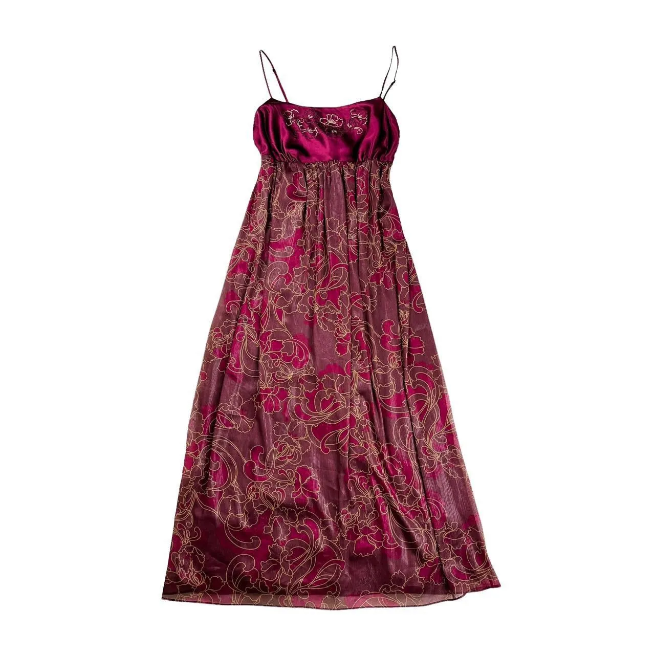 Burgundy Babydoll Maxi Slip (L)