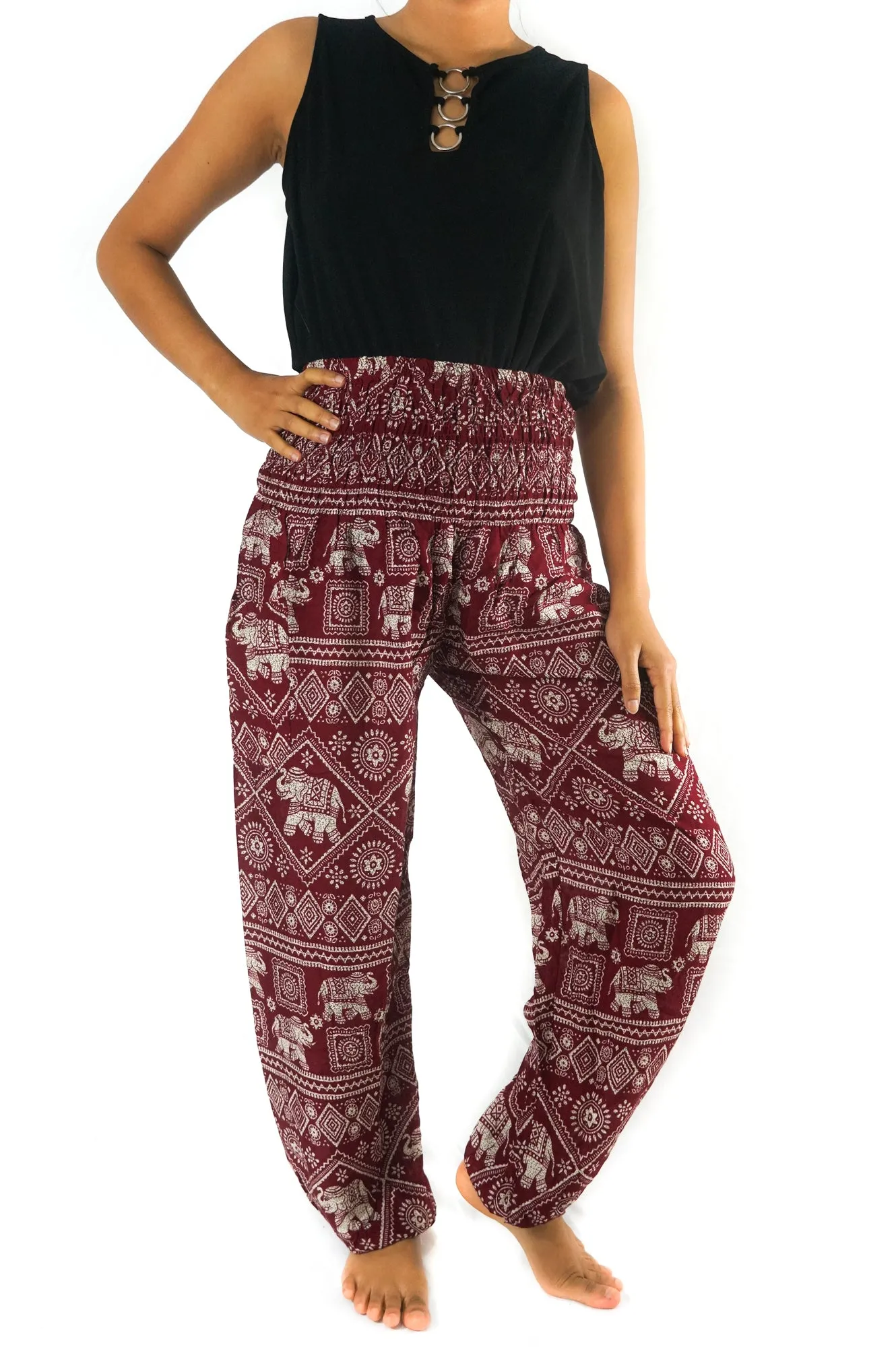 Burgundy ELEPHANT Pants Women Boho Pants Hippie Pants Yoga