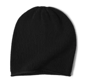 Cashmere Fine Rib Beanie Courmayeur Black