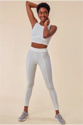 City Goddess High Neck Crop Top With Leggings Lounge Set