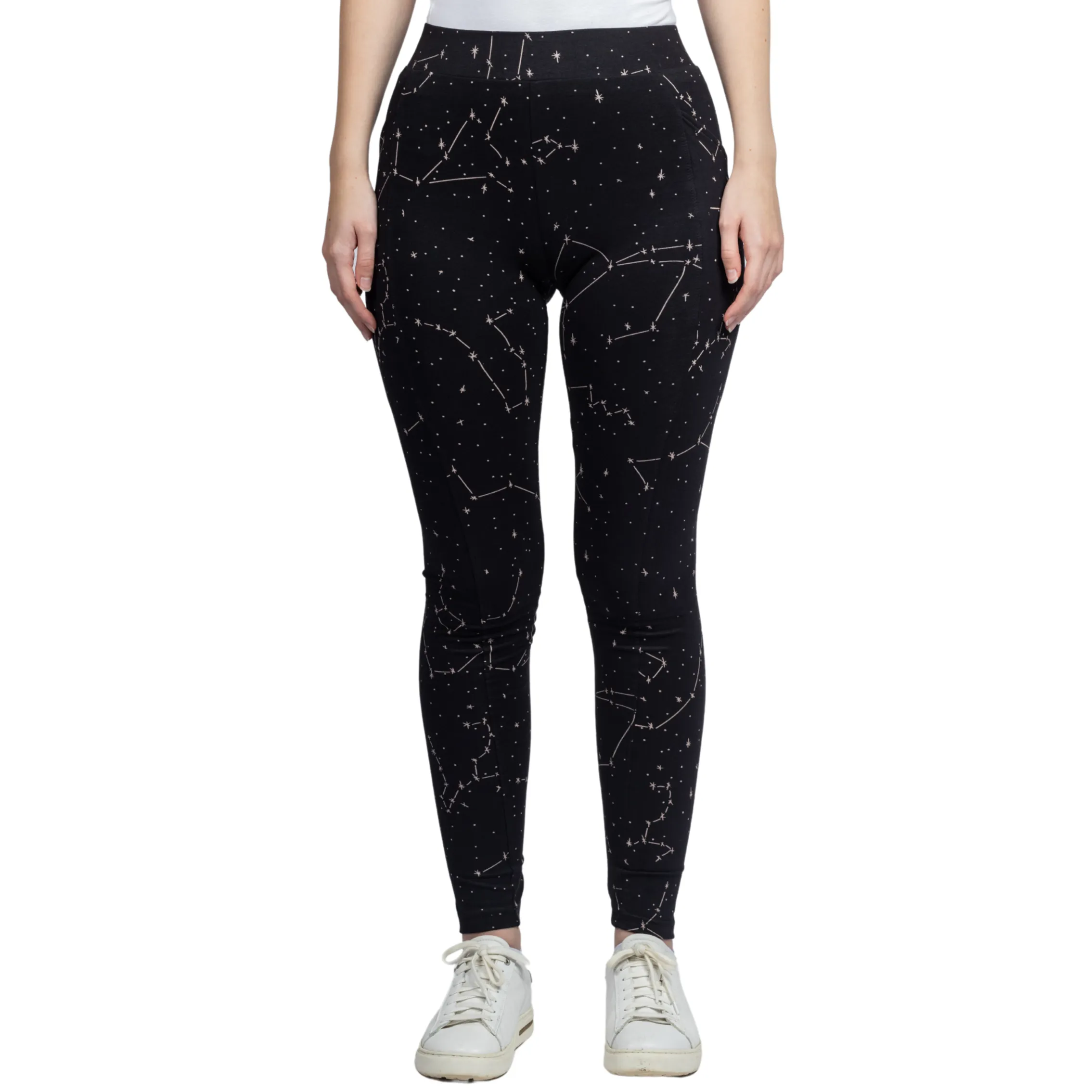 Constellations Glow-in-the-Dark Adults Cotton Leggings with Pockets