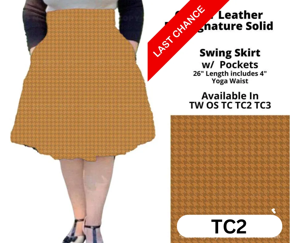 Copper Leather Swing Skirt