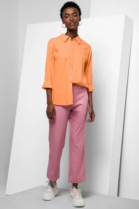 Cropped Flare Suiting Pants Pink