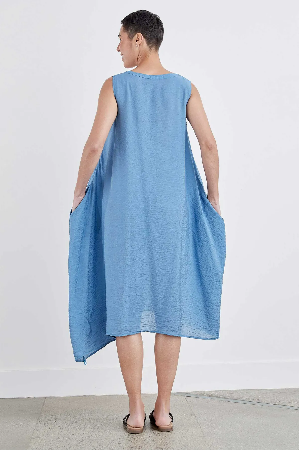 Cut Loose Rayon Parachute Button Bubble Dress-Amalfi