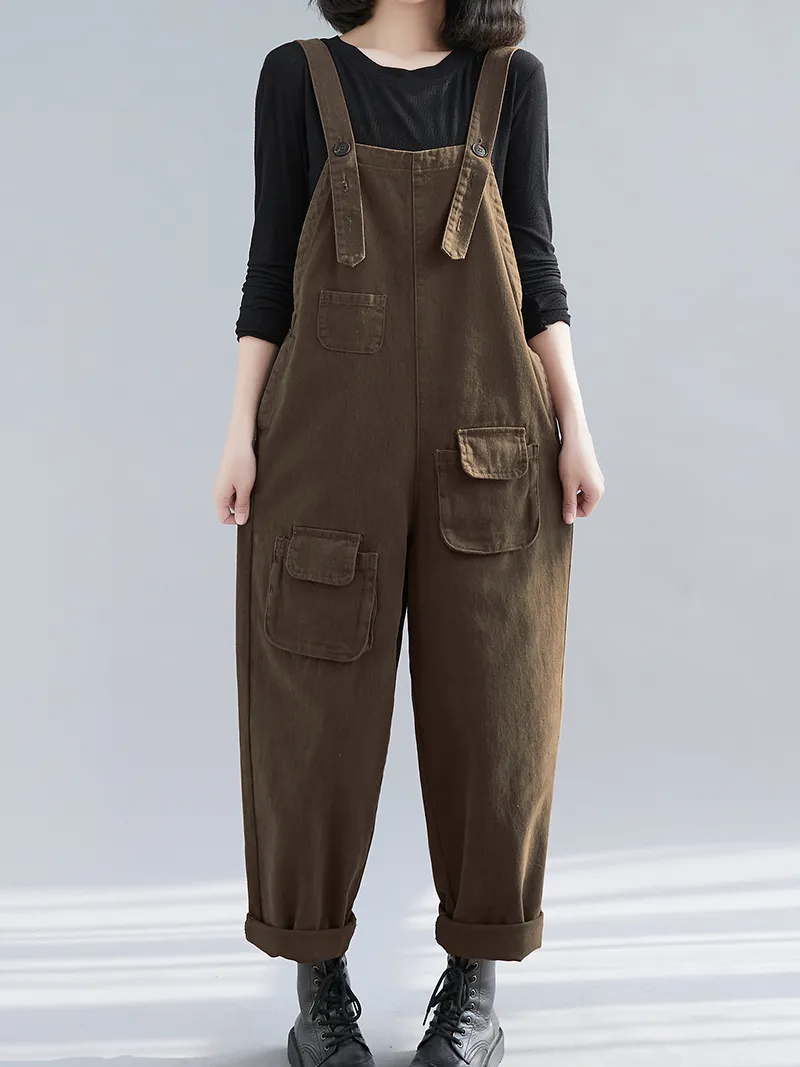 Denim Thin Large Size Loose Harem Dungarees Overalls