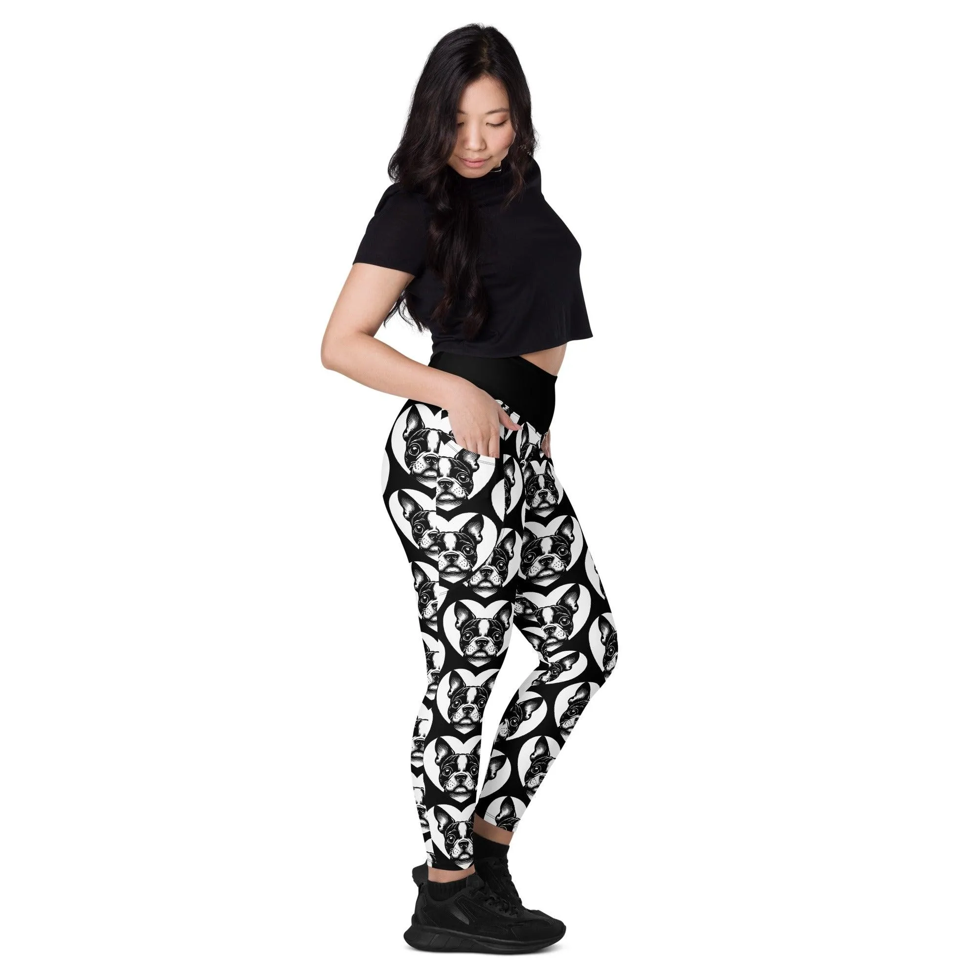 DOG BREED LEGGINGS with pockets - BOSTON TERRIER - HERTTAHOUND