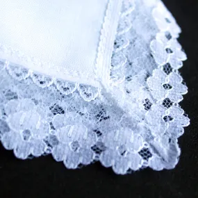 Fine Pure Irish Linen Ladies Handkerchief with Lace Border