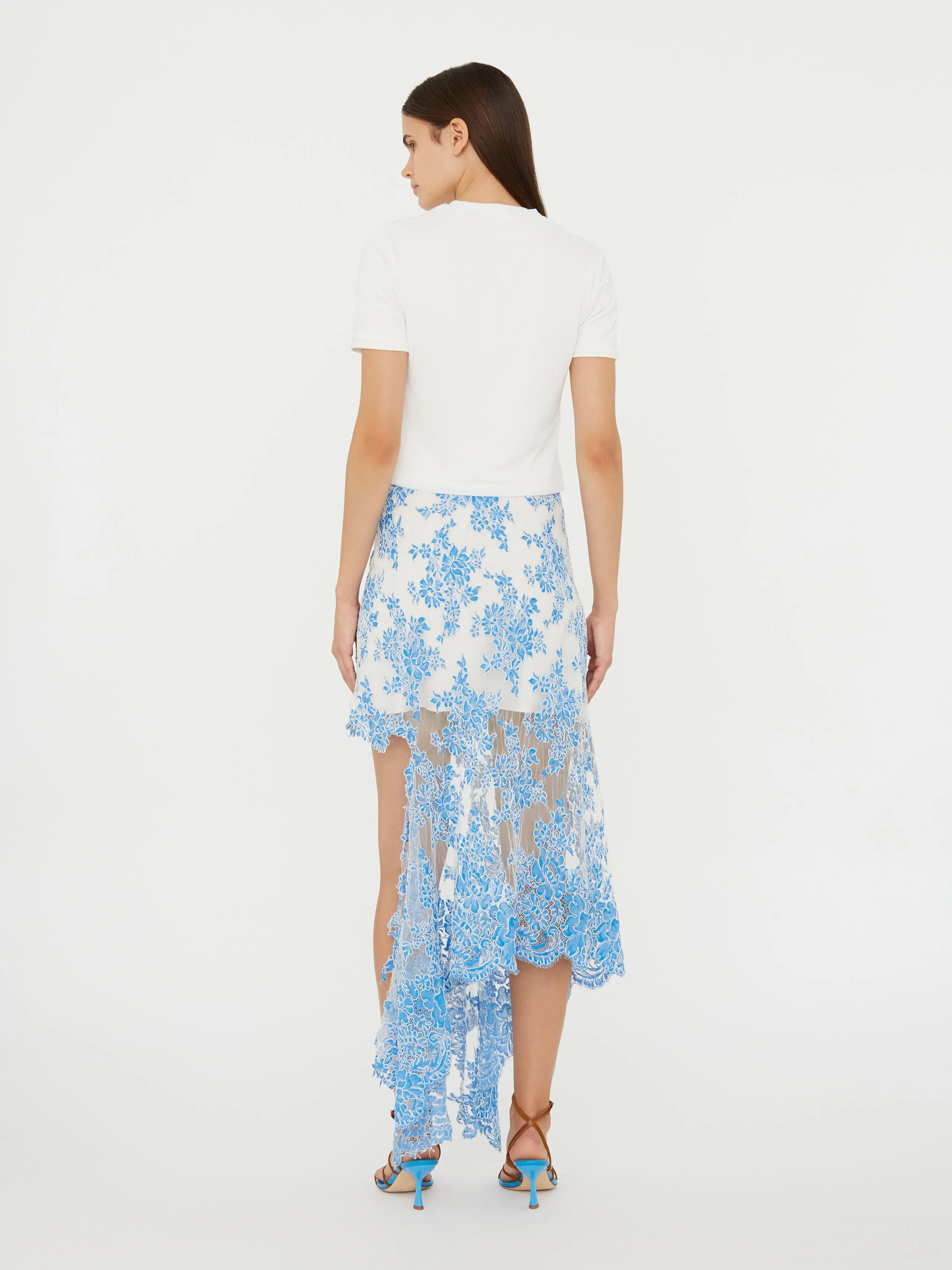 Floating Lace Asymmetric Skirt