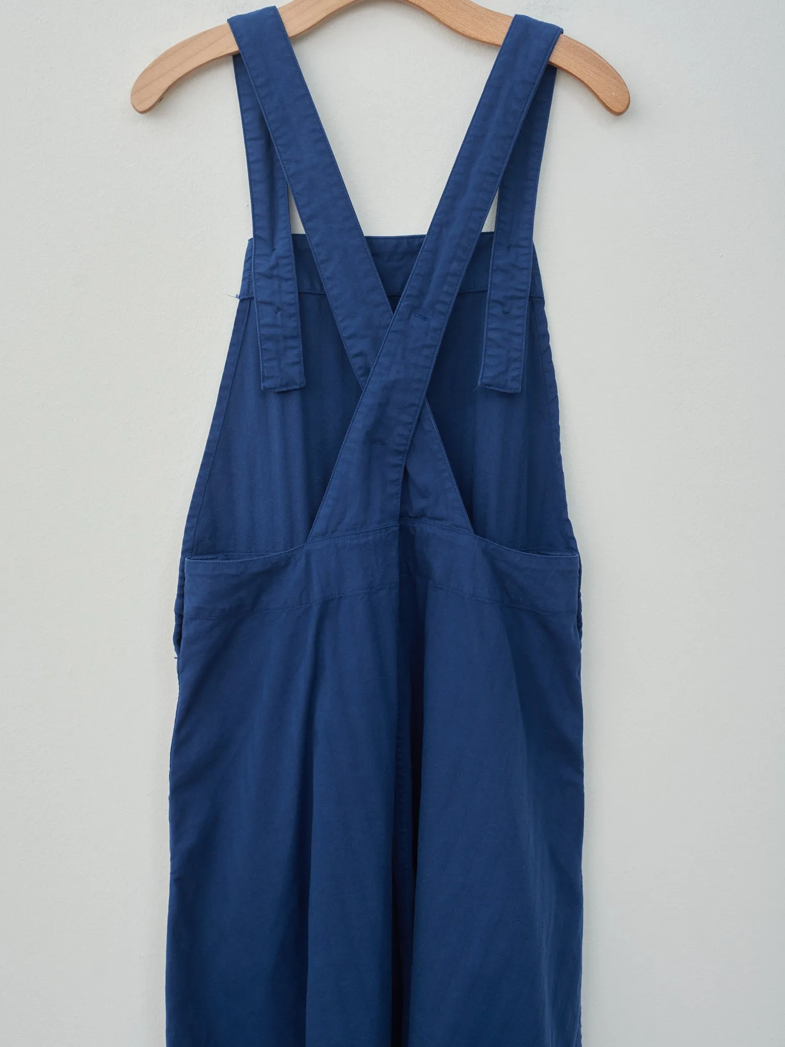 Garment Dyed Wide Herringbone Bib Overall Dress - Royal