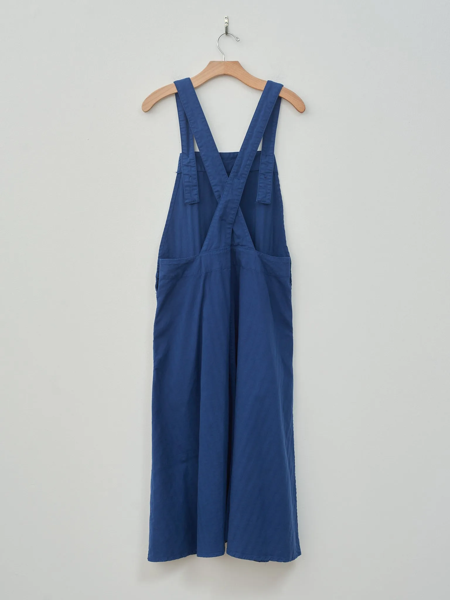 Garment Dyed Wide Herringbone Bib Overall Dress - Royal