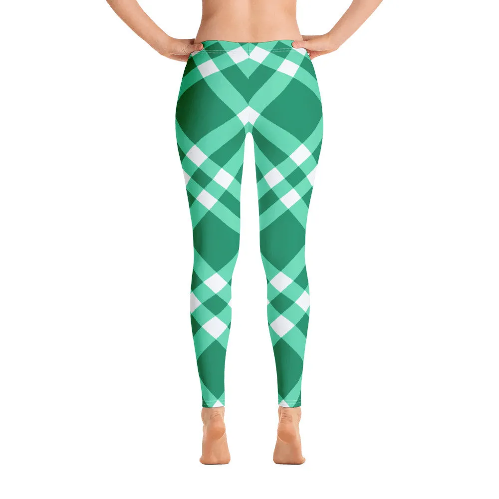 Green Gingham Leggings