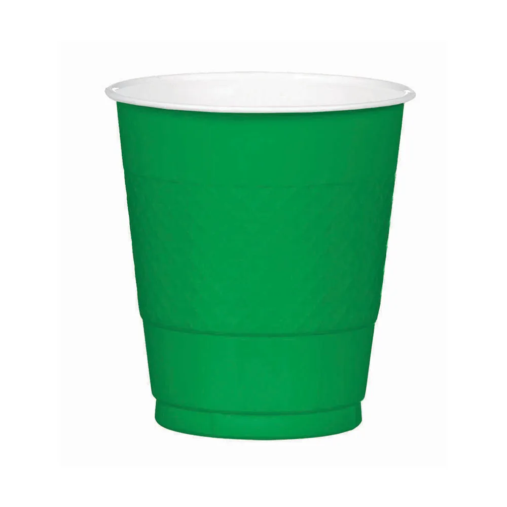 Green Plastic Cups 355ml 20pk