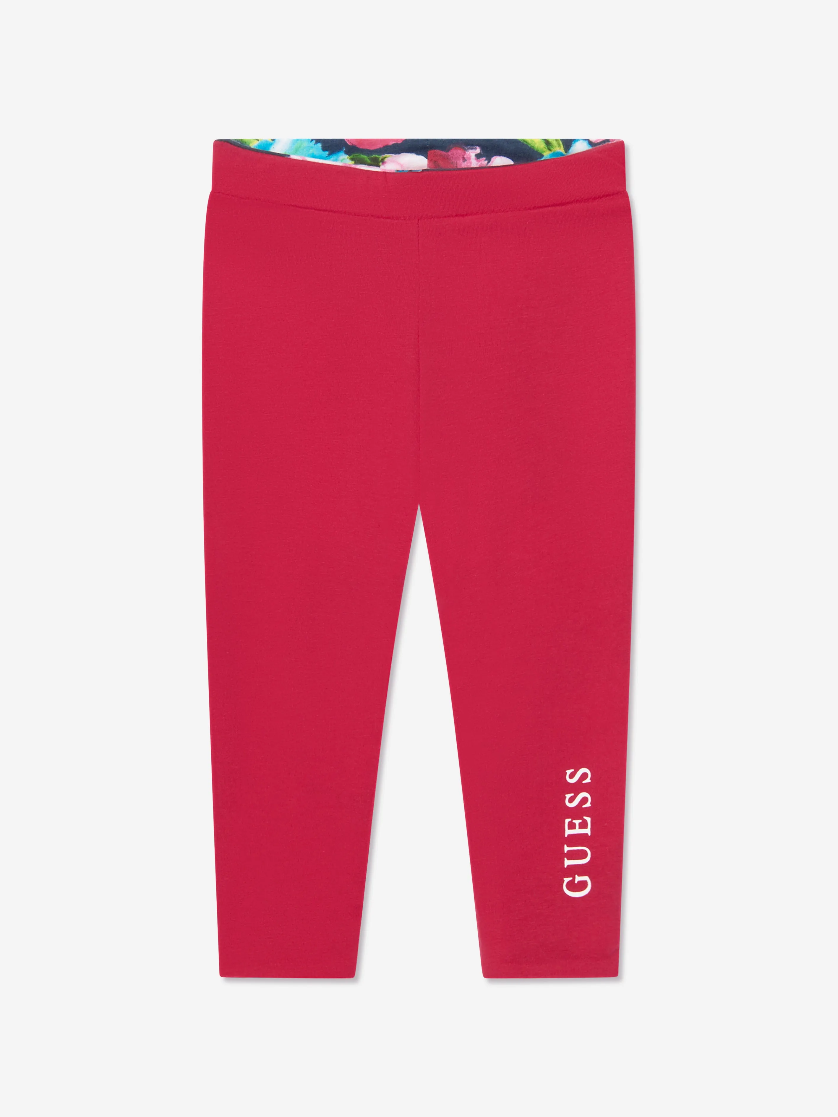 Guess Girls Passion Flower Reversible Leggings in Pink