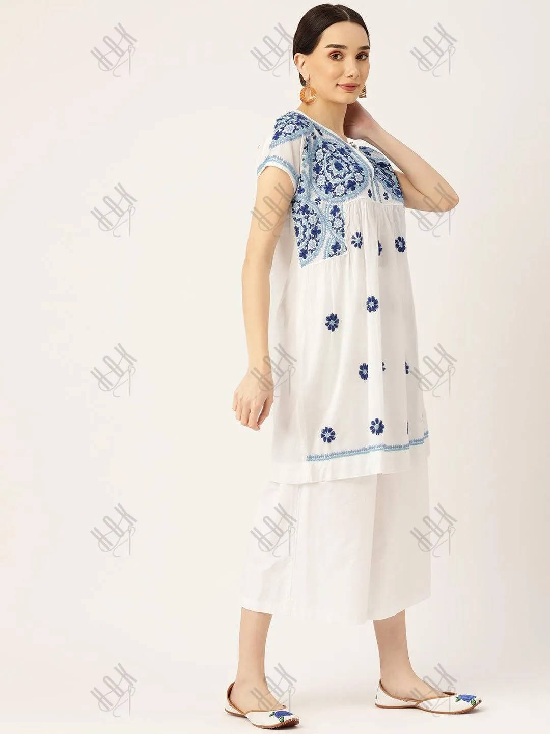 Hand Embroidery Chikankari Tunic for Women