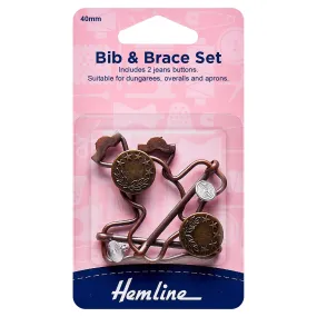 Hemline Bib & Overall Buckle Set - Bronze