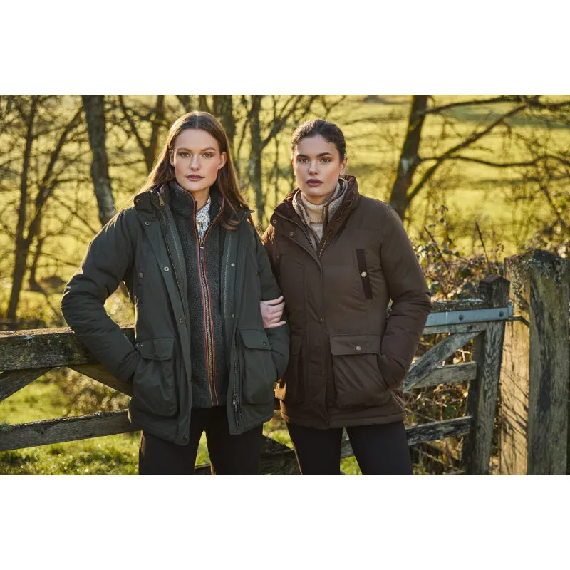 Holland Cooper Stamford 2 in 1 Ladies Waterproof Country Coat - Chocolate