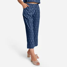 Indigo Dabu Block Printed Cotton Culottes