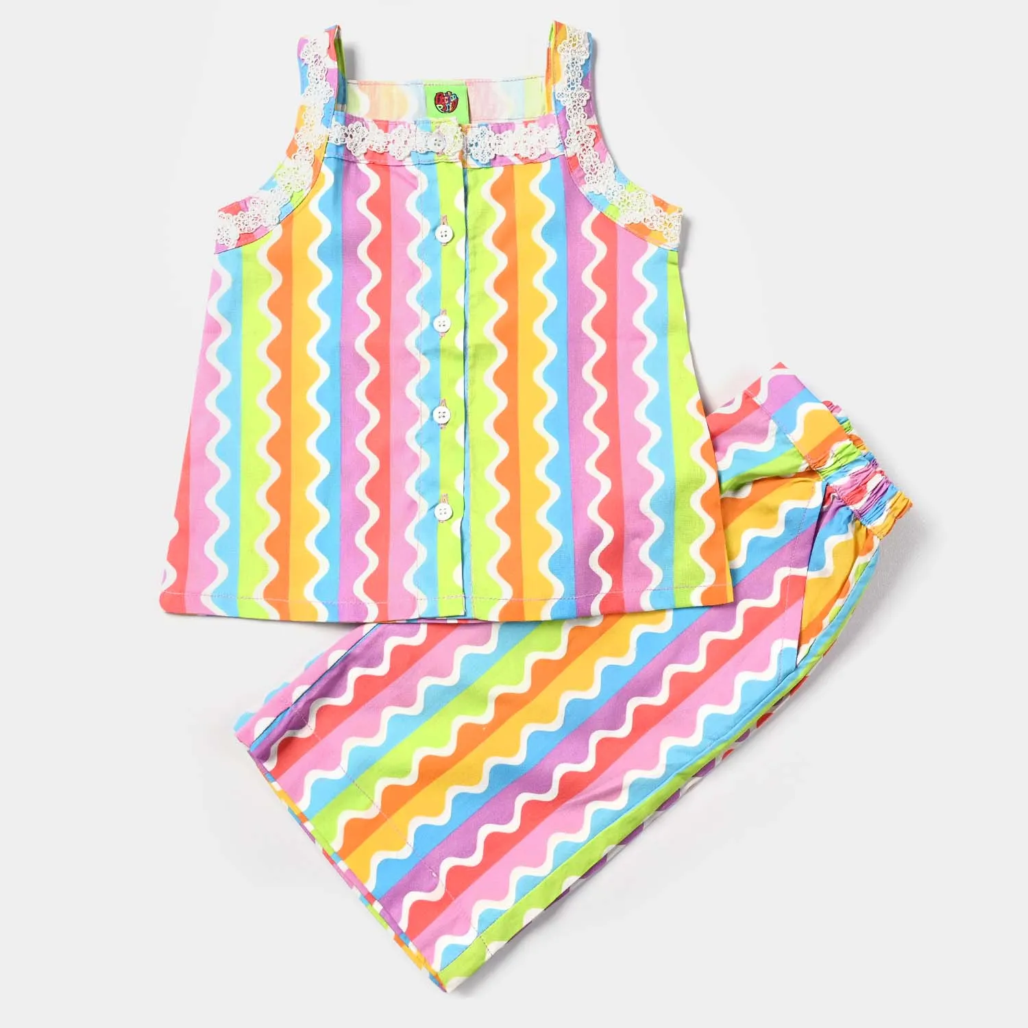 Infant Girls Cotton Poplin Co-ord Zigzag Fusion-Multi