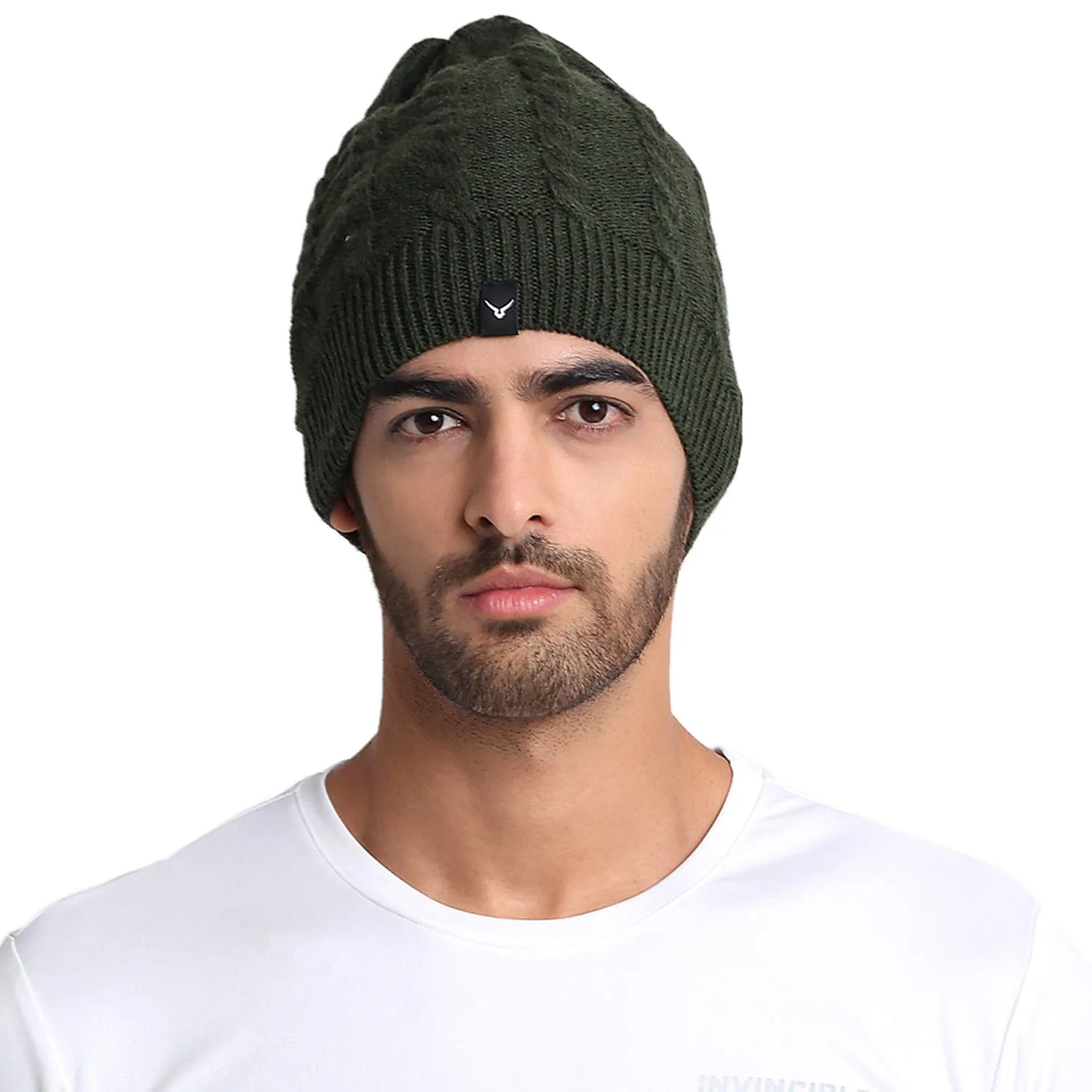 Invincible Unisex Winter Woolen Beanie Cap for Men & Women