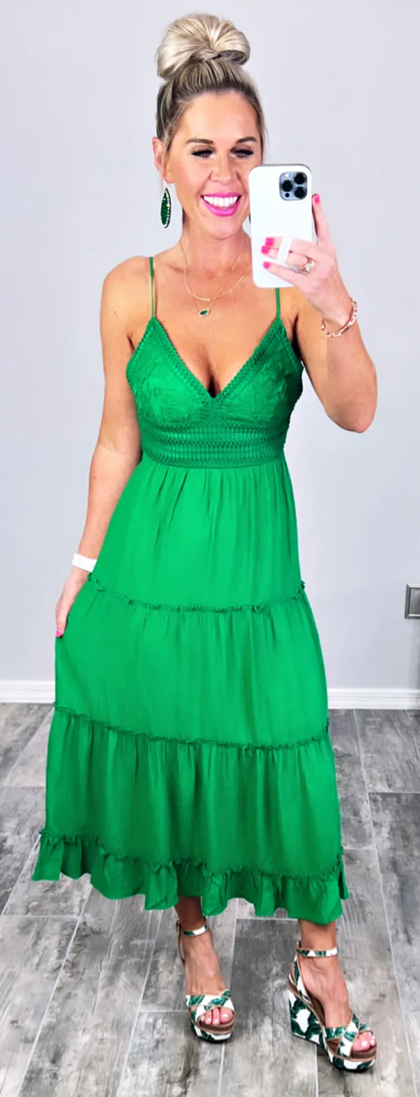 It All Begins With Love Maxi Dress - Green