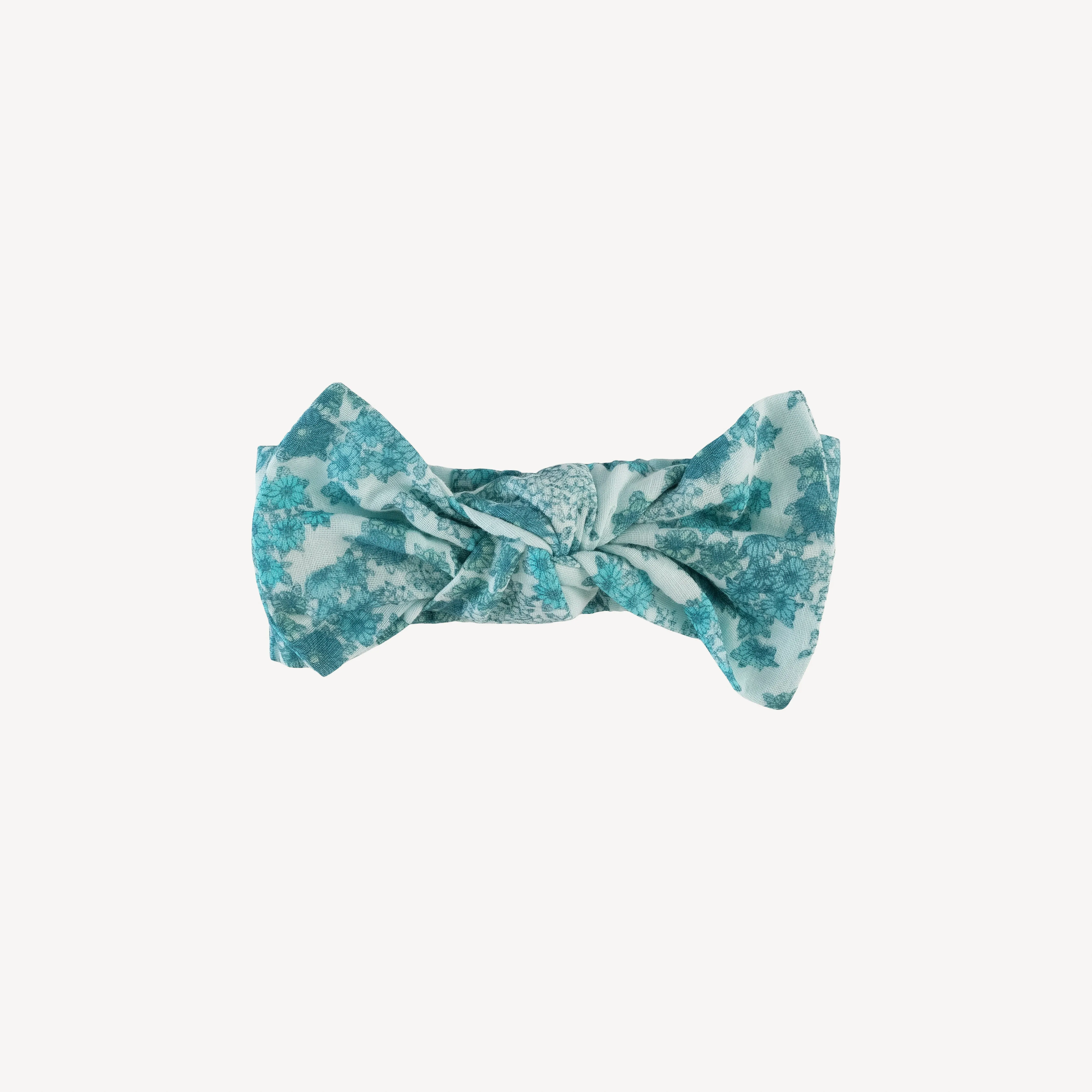 large bow elastic headband | bluebell wildflower | organic cotton gauze