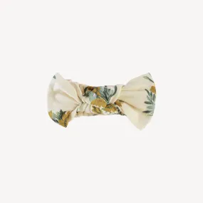 large bow elastic headband | calendula | organic cotton interlock