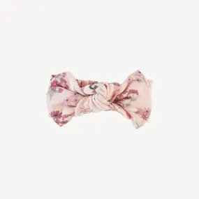 large bow elastic headband | floral bouquet | organic cotton interlock