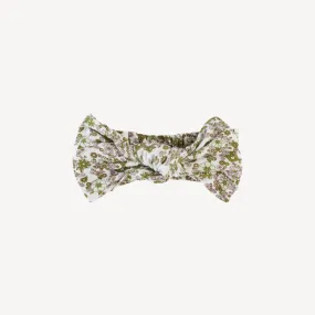 large bow elastic headband | green ditsy floral | lenzing modal