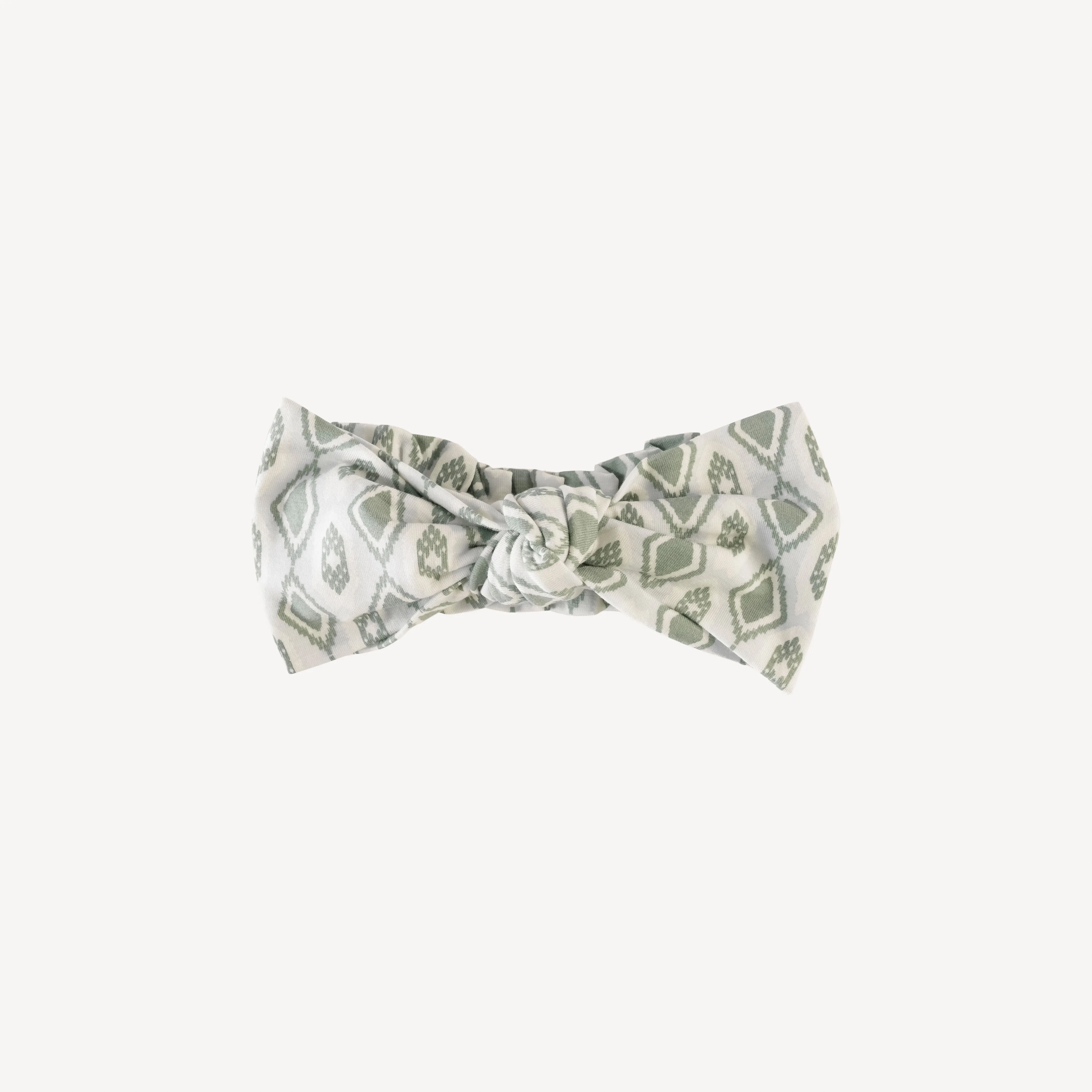 large bow elastic headband | painted argyle | bamboo