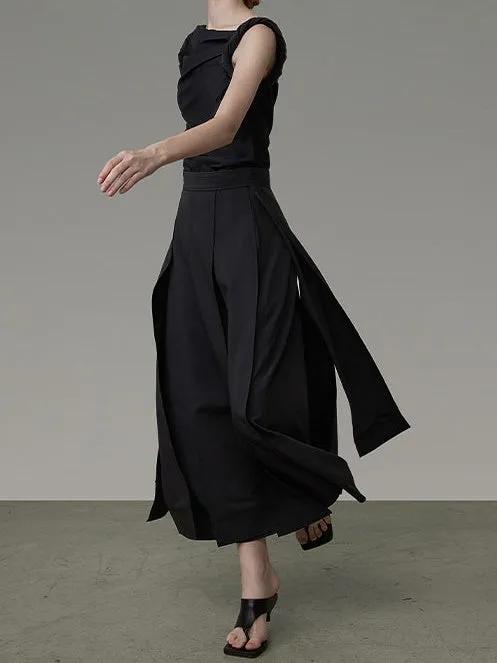 Layered Design A-line Long Skirt