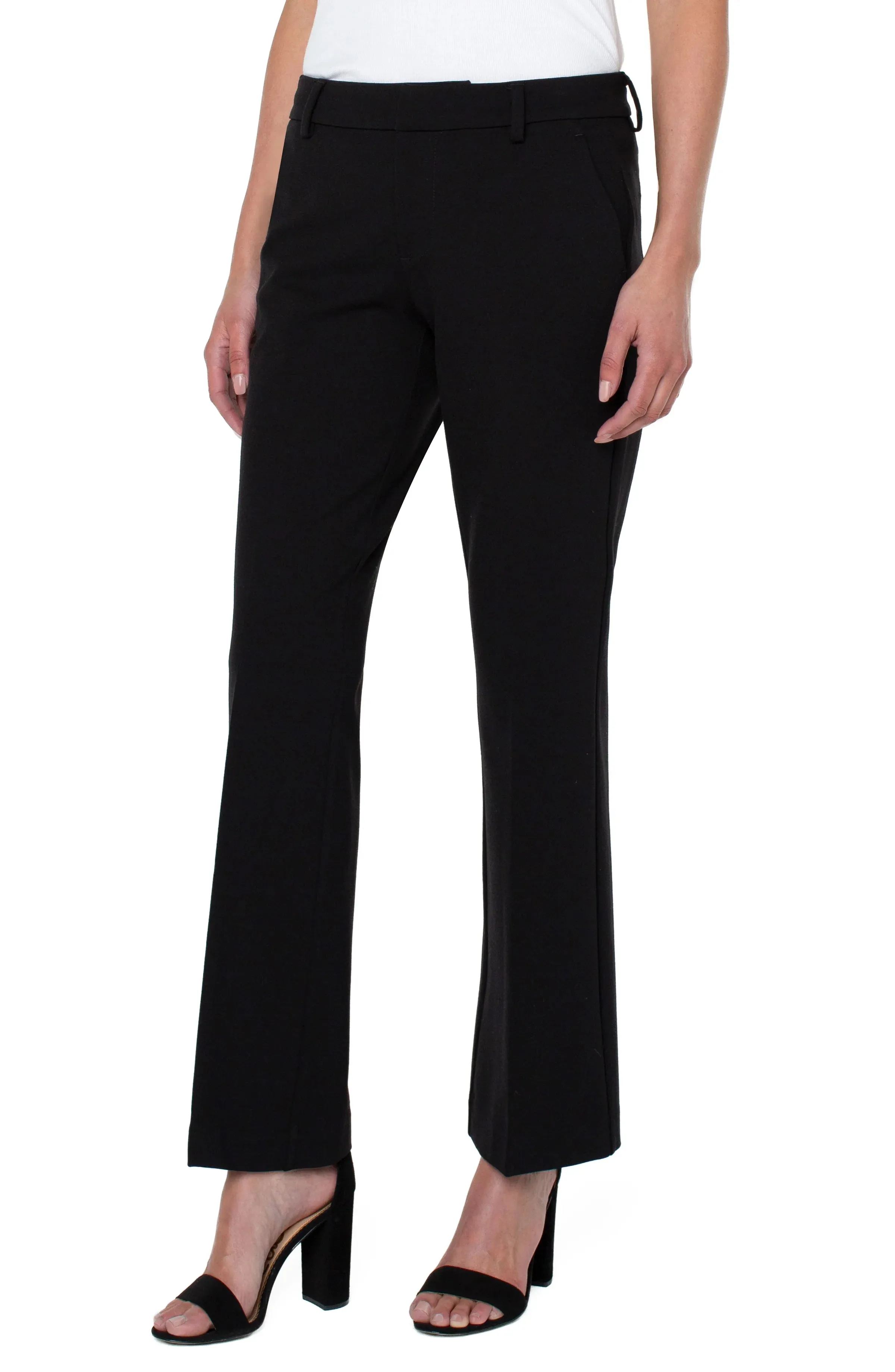 Liverpool - Kelsey Flare Trouser in Solid Black